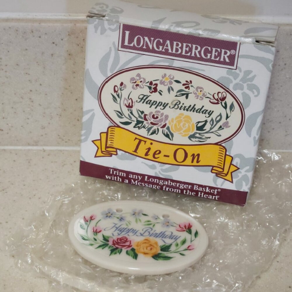 LONGABERGER Basket - Happy Birthday 1994 Basket - Vintage Tie-On 31488